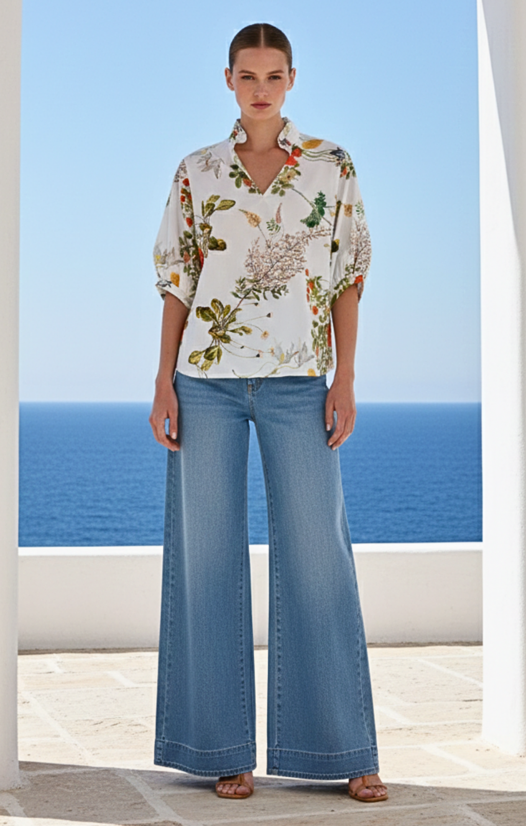 Adele l Mandarin Collar Blouse