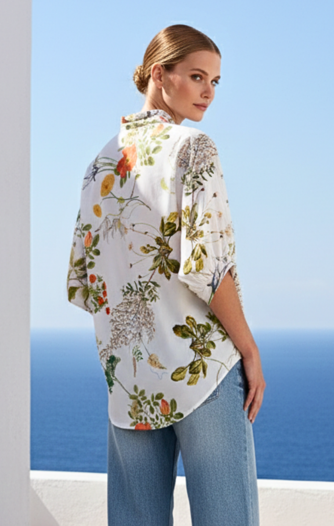 Adele l Mandarin Collar Blouse