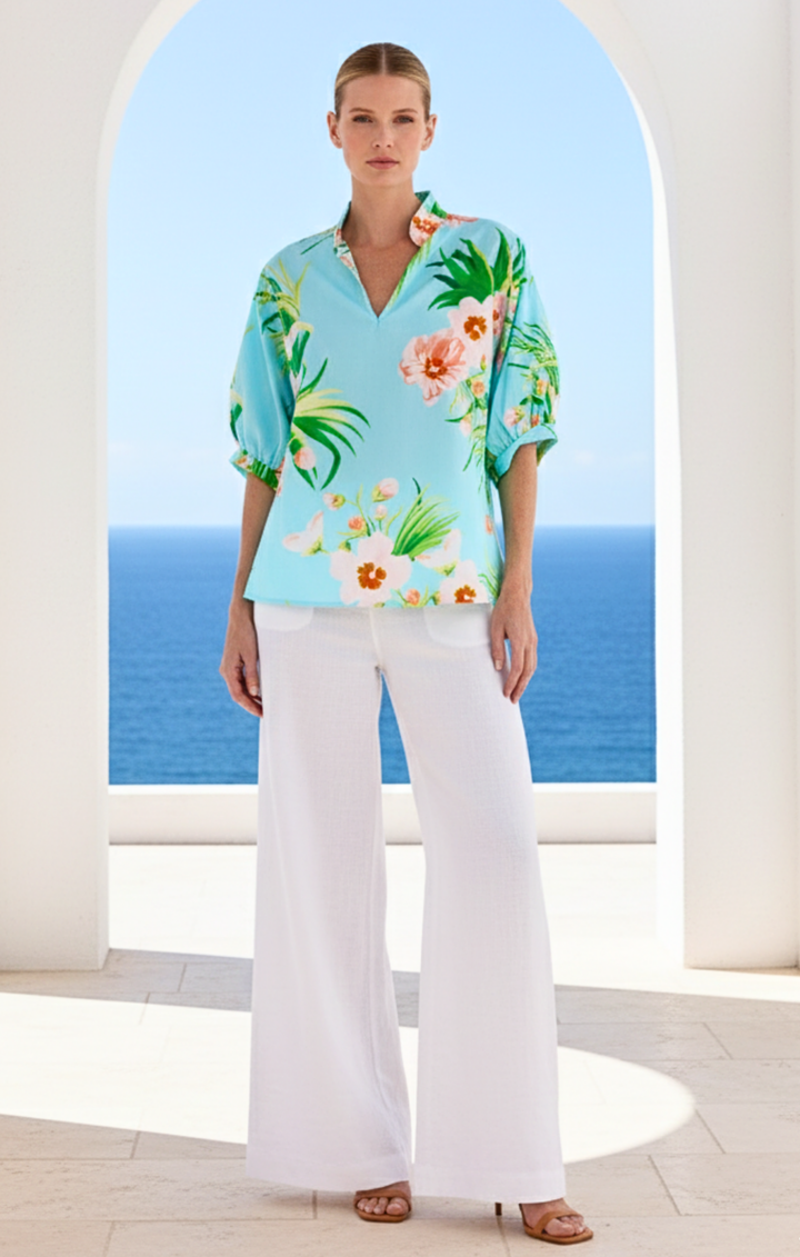 Adele l Mandarin Collar Blouse