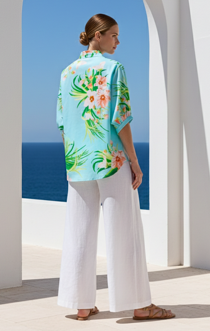 Adele l Mandarin Collar Blouse