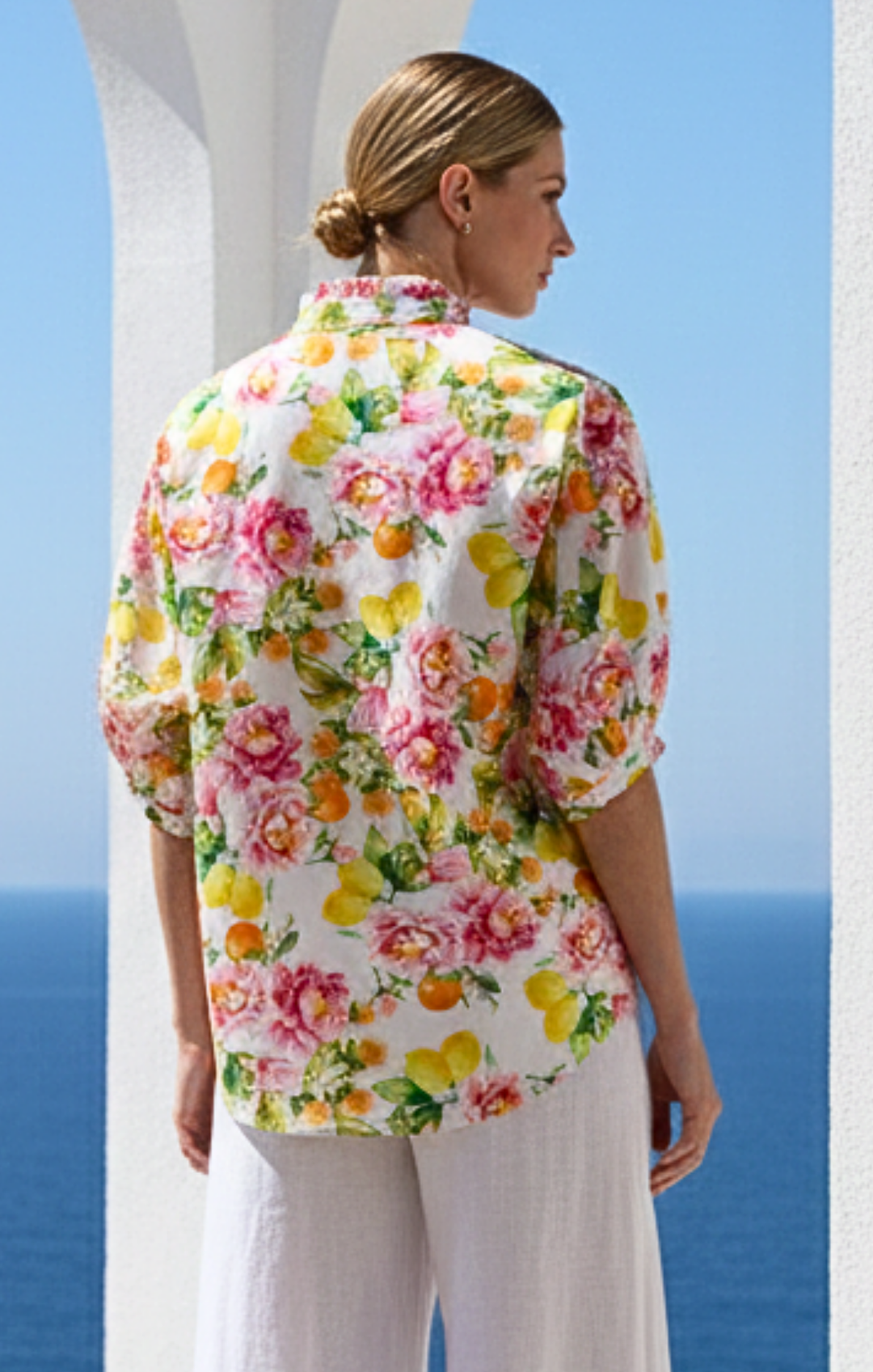 Adele l Mandarin Collar Blouse