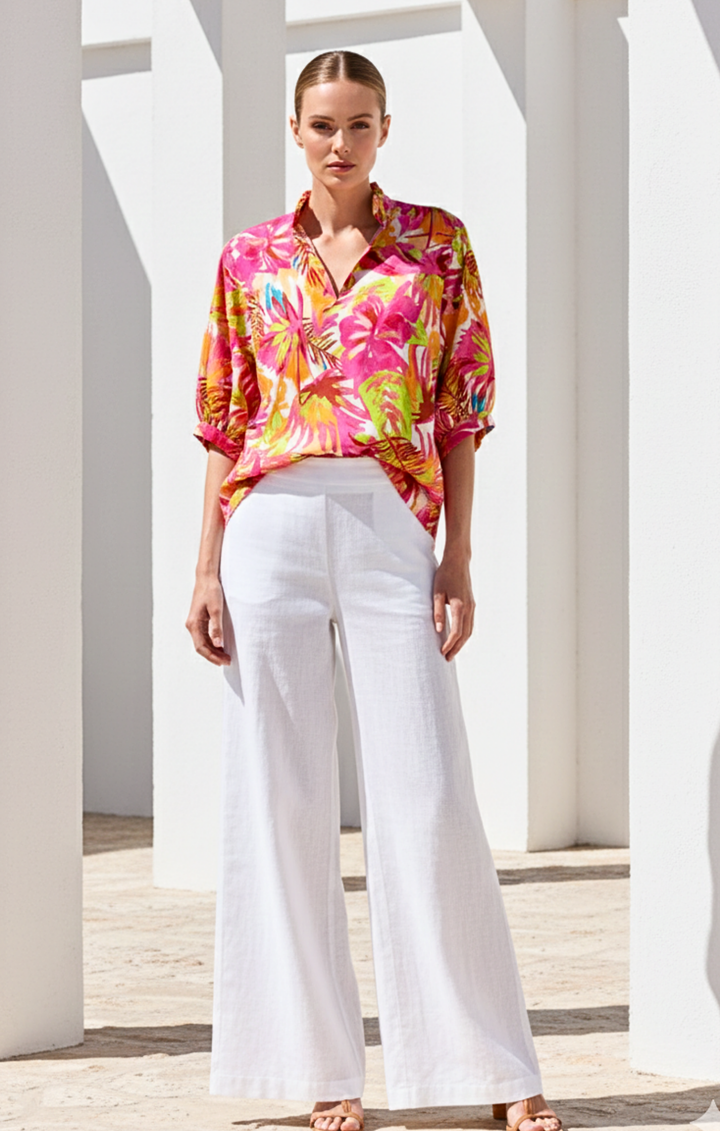 Adele l Mandarin Collar Blouse