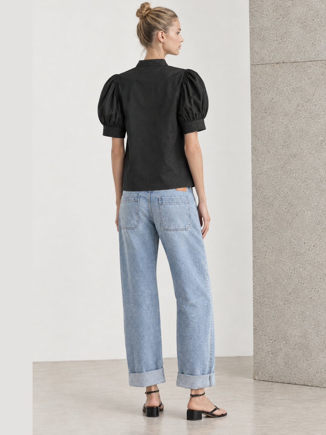 Darnya The Essential Puff-Sleeve V-Neck Blouse