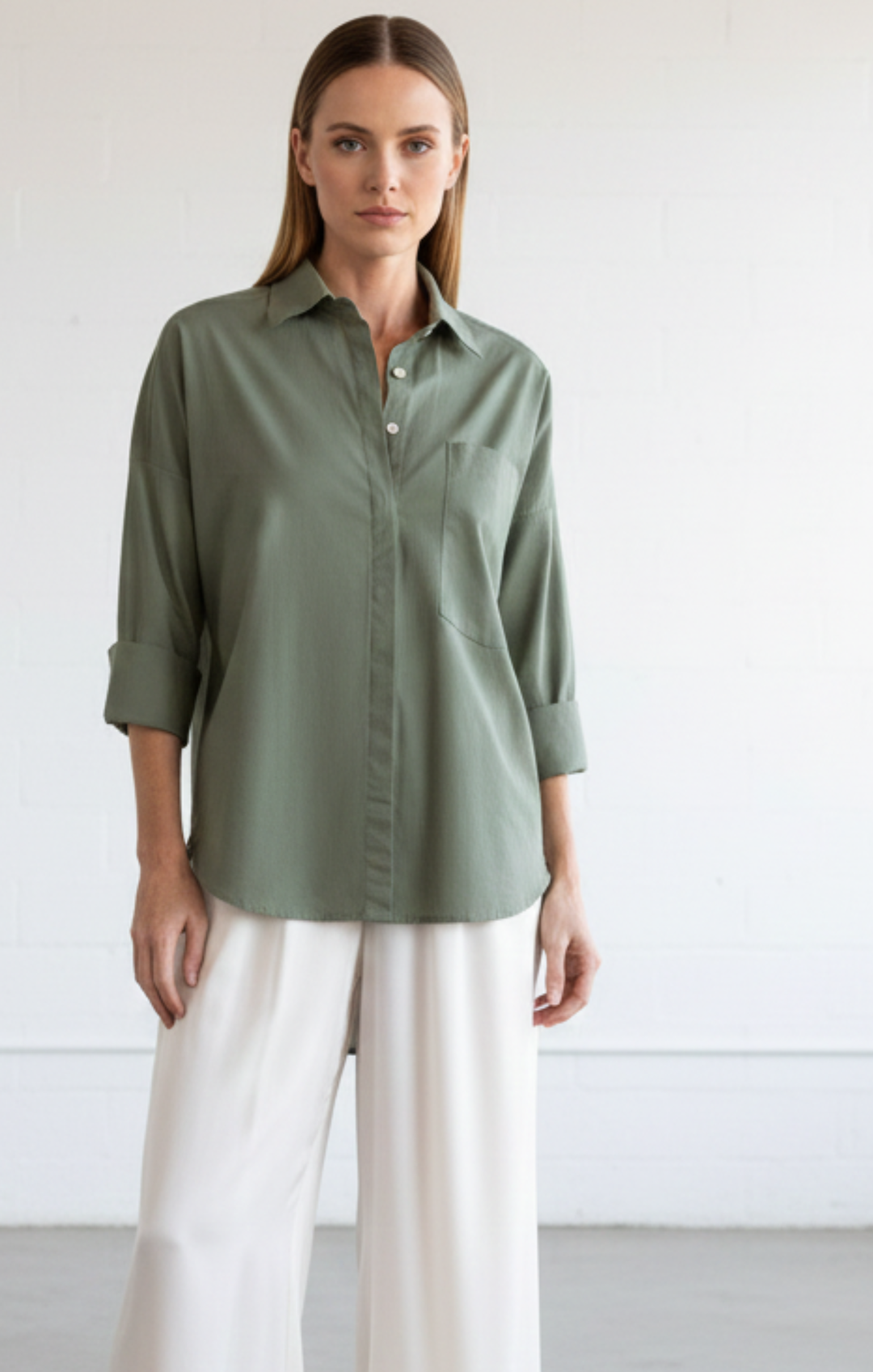 Lorena Oversized Black Button-Down Poplin Shirt