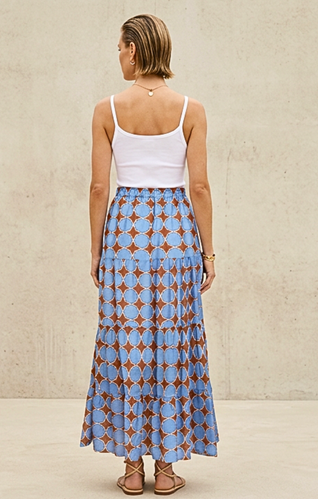 Viera  Tiered Maxi Light Cotton Skirt