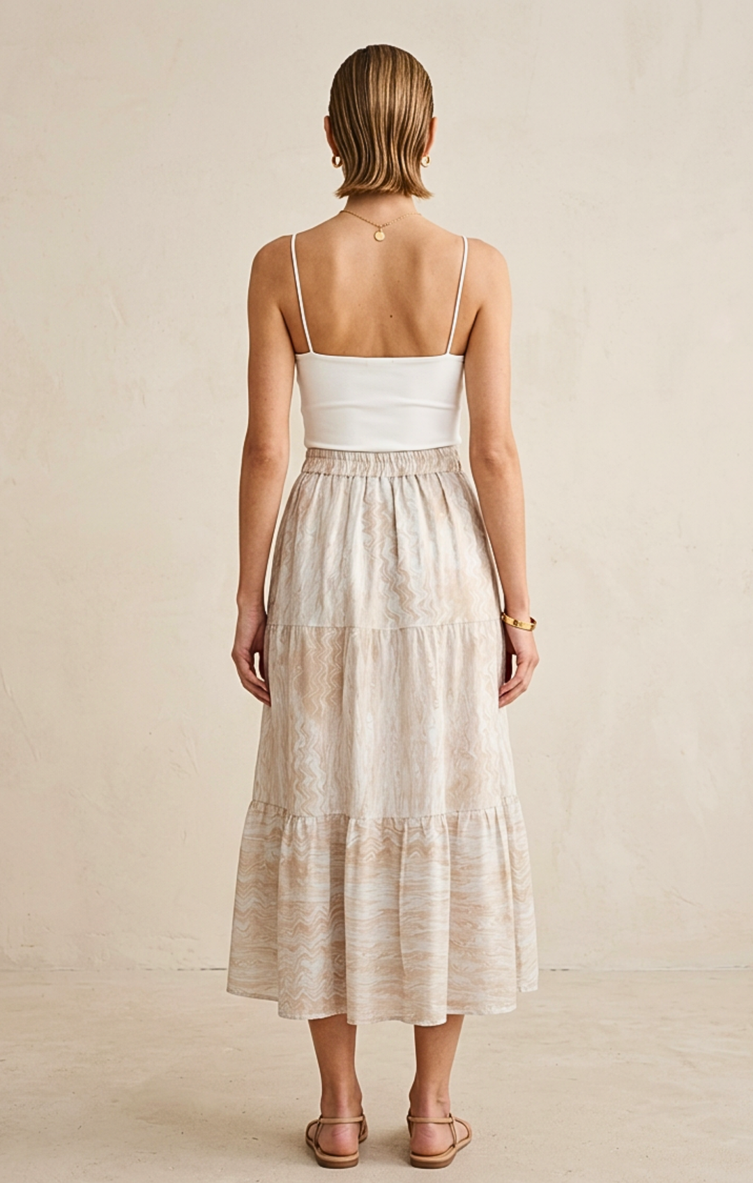 Viera  Tiered Maxi Light Cotton Skirt