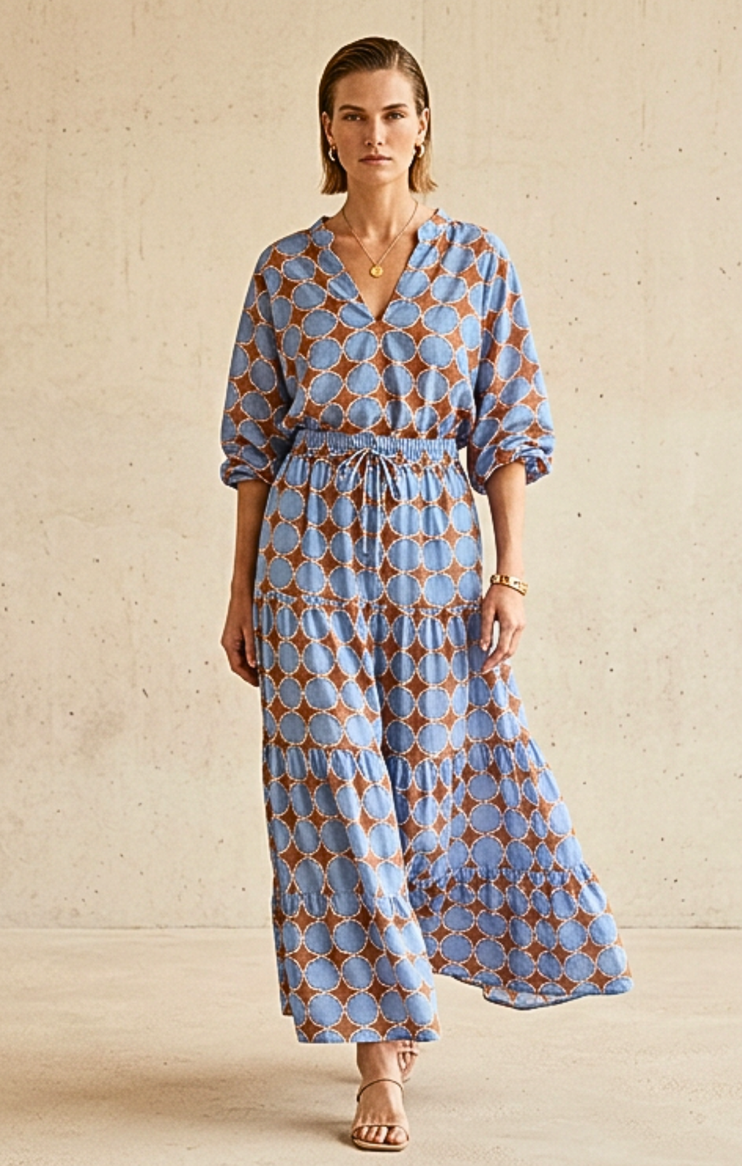 Viera  Tiered Maxi Light Cotton Skirt