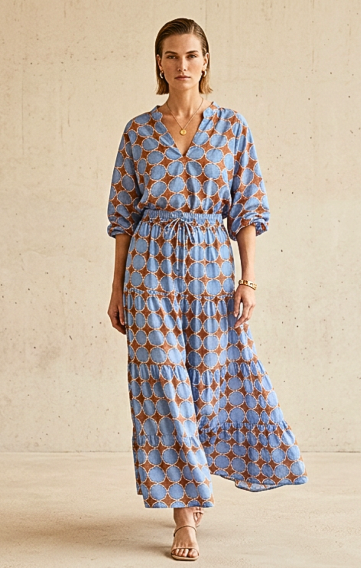 Viera  Tiered Maxi Light Cotton Skirt