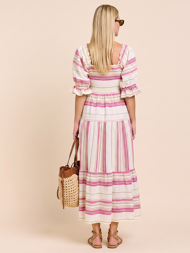 THE AZEL SMOCKED MIDI DRESS