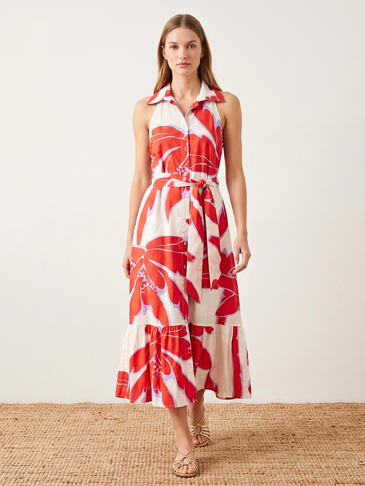 Bettina Halter Button Down Maxi Dress