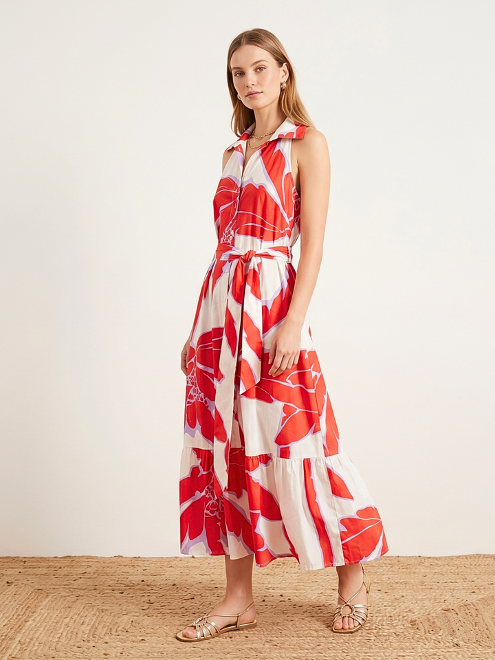 Bettina Halter Button Down Maxi Dress