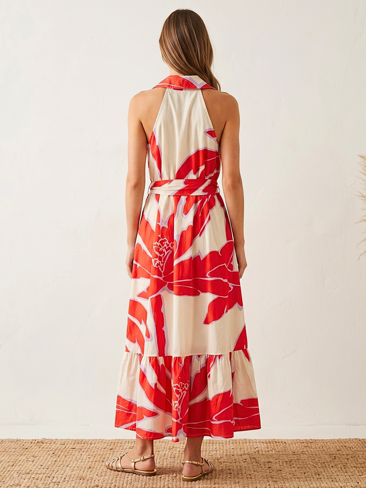 Bettina Halter Button Down Maxi Dress