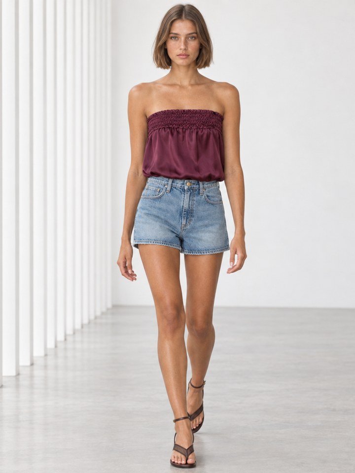 Candy Satin Tube Top