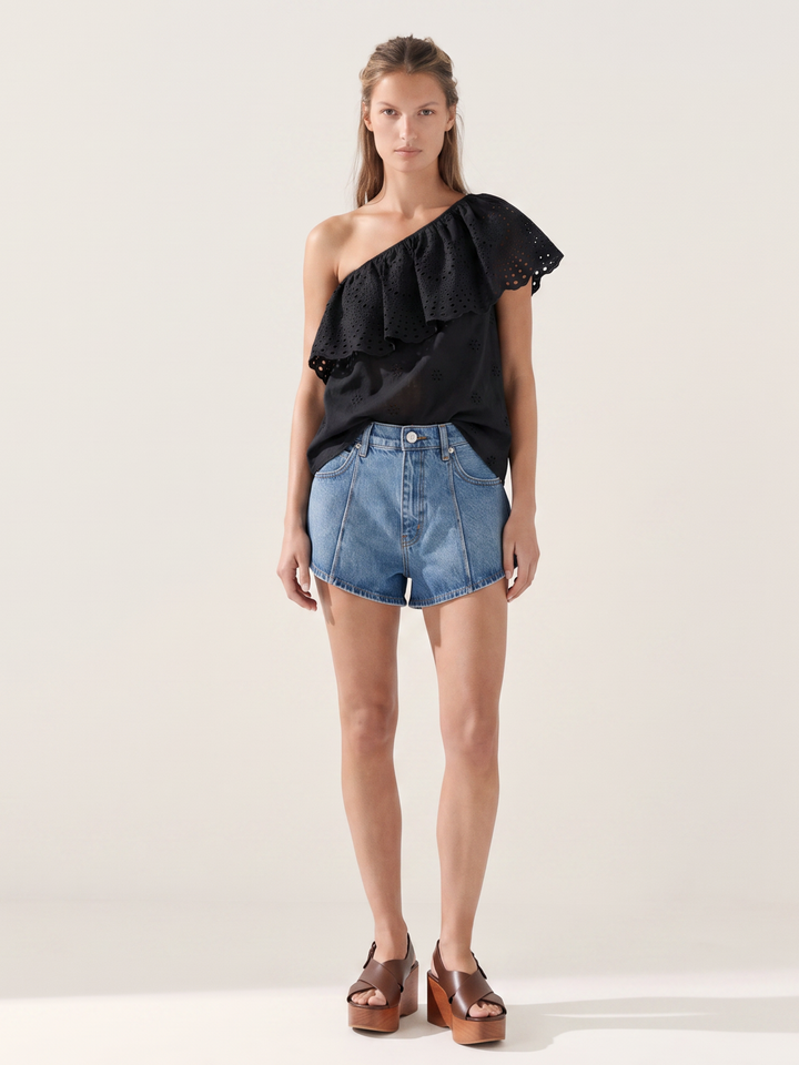 CECILIA off-shoulder eyelet top