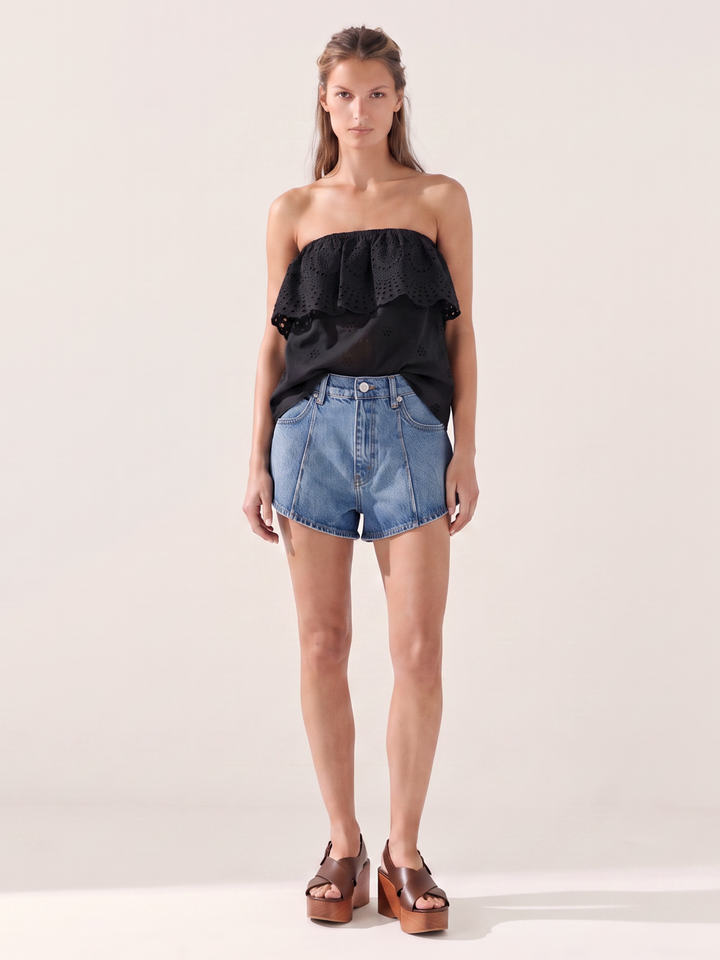CECILIA off-shoulder eyelet top