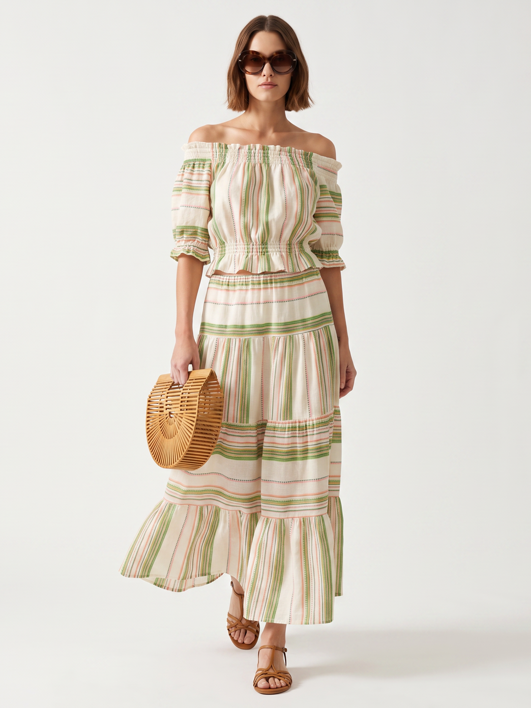 The Chawa  Off-the-Shoulder Smocked  Boho Top