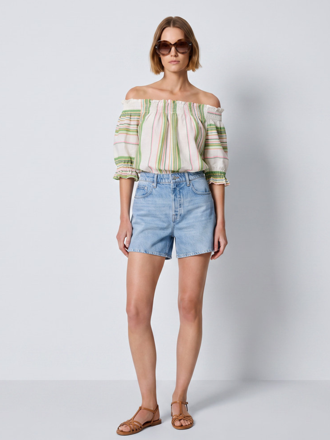 The Chawa  Off-the-Shoulder Smocked  Boho Top