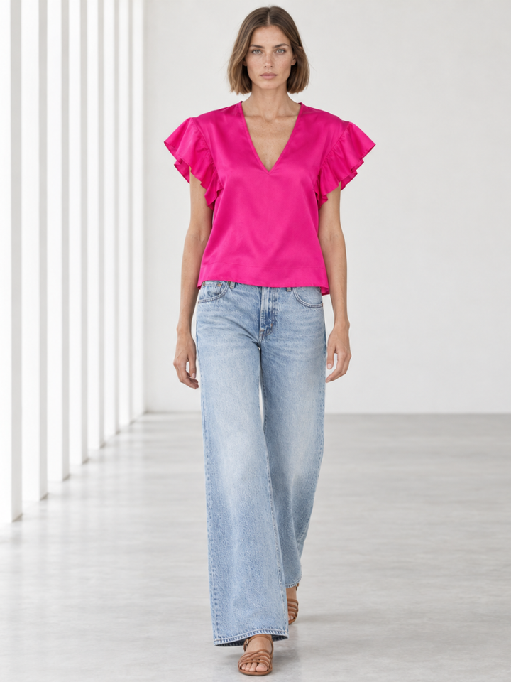 Colette Cotton V-Neck Top