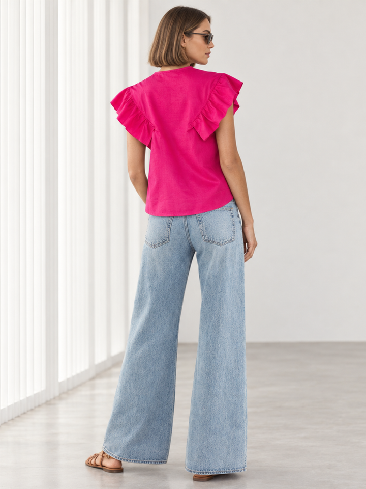 Colette Cotton V-Neck Top
