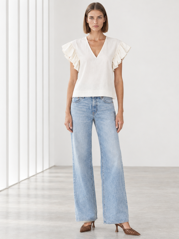 Colette Cotton V-Neck Top