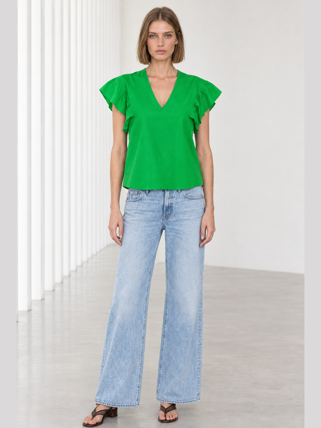 Colette Cotton V-Neck Top