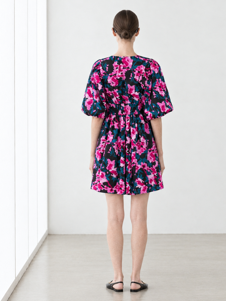 DENTON PUFF SLEEVE BABY DOLL DRESS