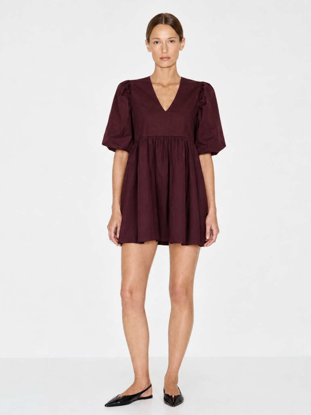 DENTON PUFF SLEEVE BABY DOLL DRESS