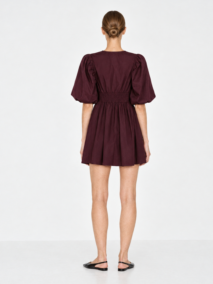 DENTON PUFF SLEEVE BABY DOLL DRESS