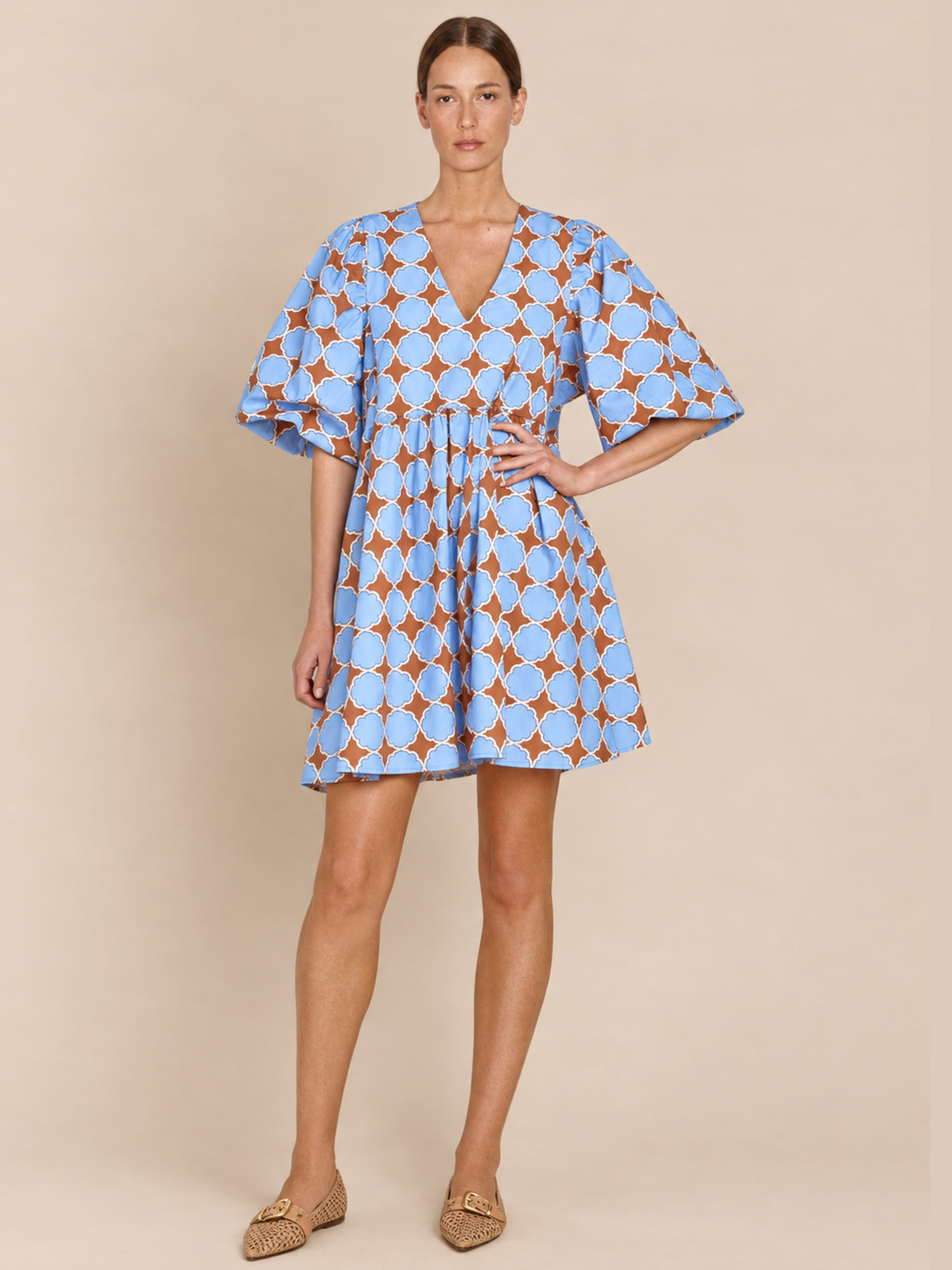 DENTON PUFF SLEEVE BABY DOLL DRESS