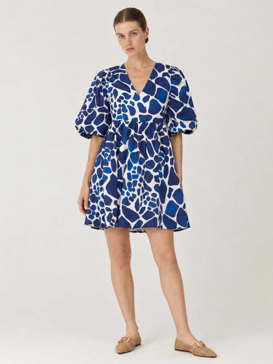 DENTON PUFF SLEEVE BABY DOLL DRESS