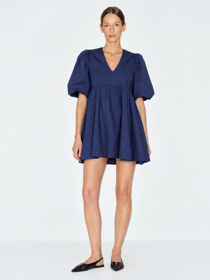 DENTON PUFF SLEEVE BABY DOLL DRESS