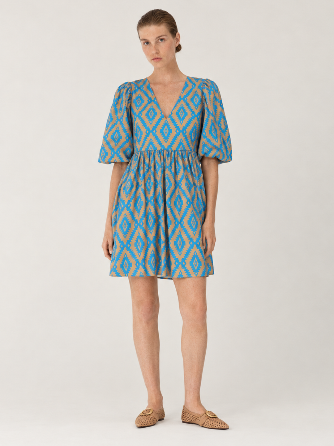 DENTON PUFF SLEEVE BABY DOLL DRESS