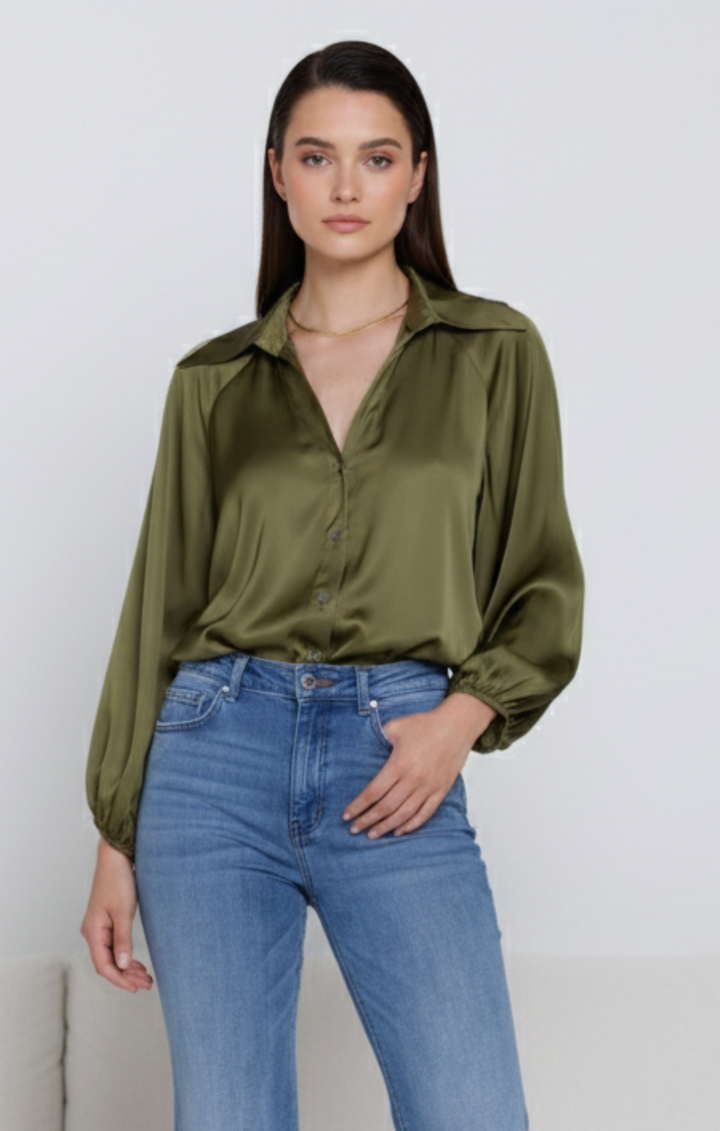 ✨ The Montreal Satin Button-Down Top
