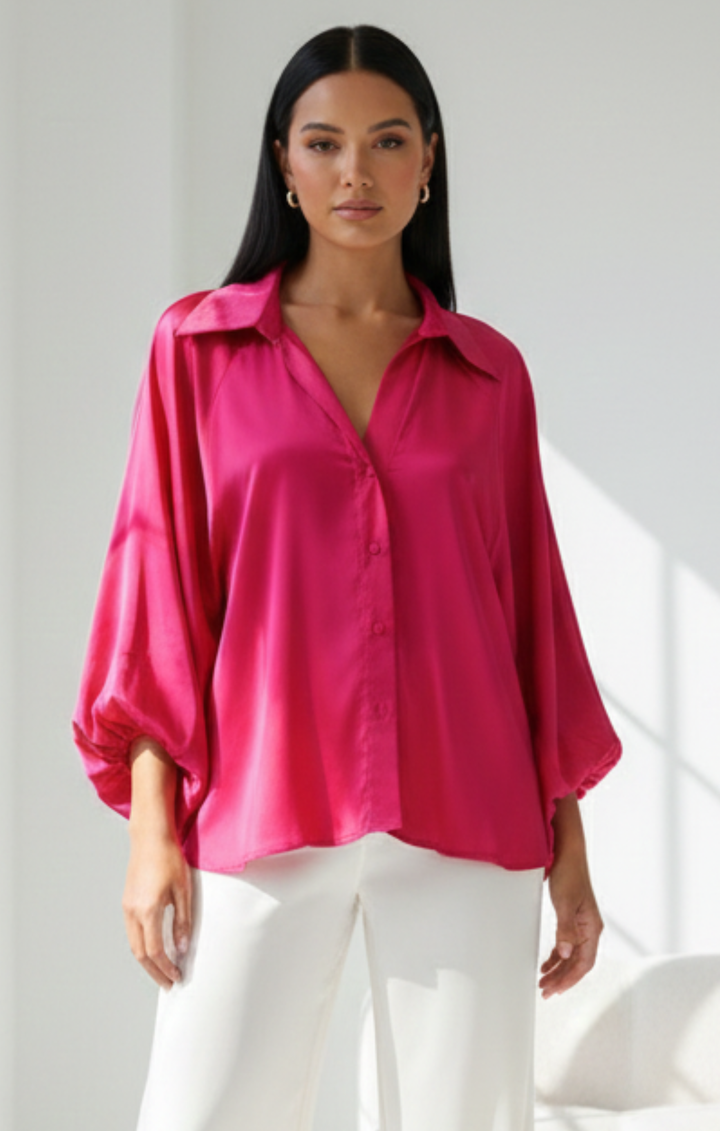 ✨ The Montreal Satin Button-Down Top