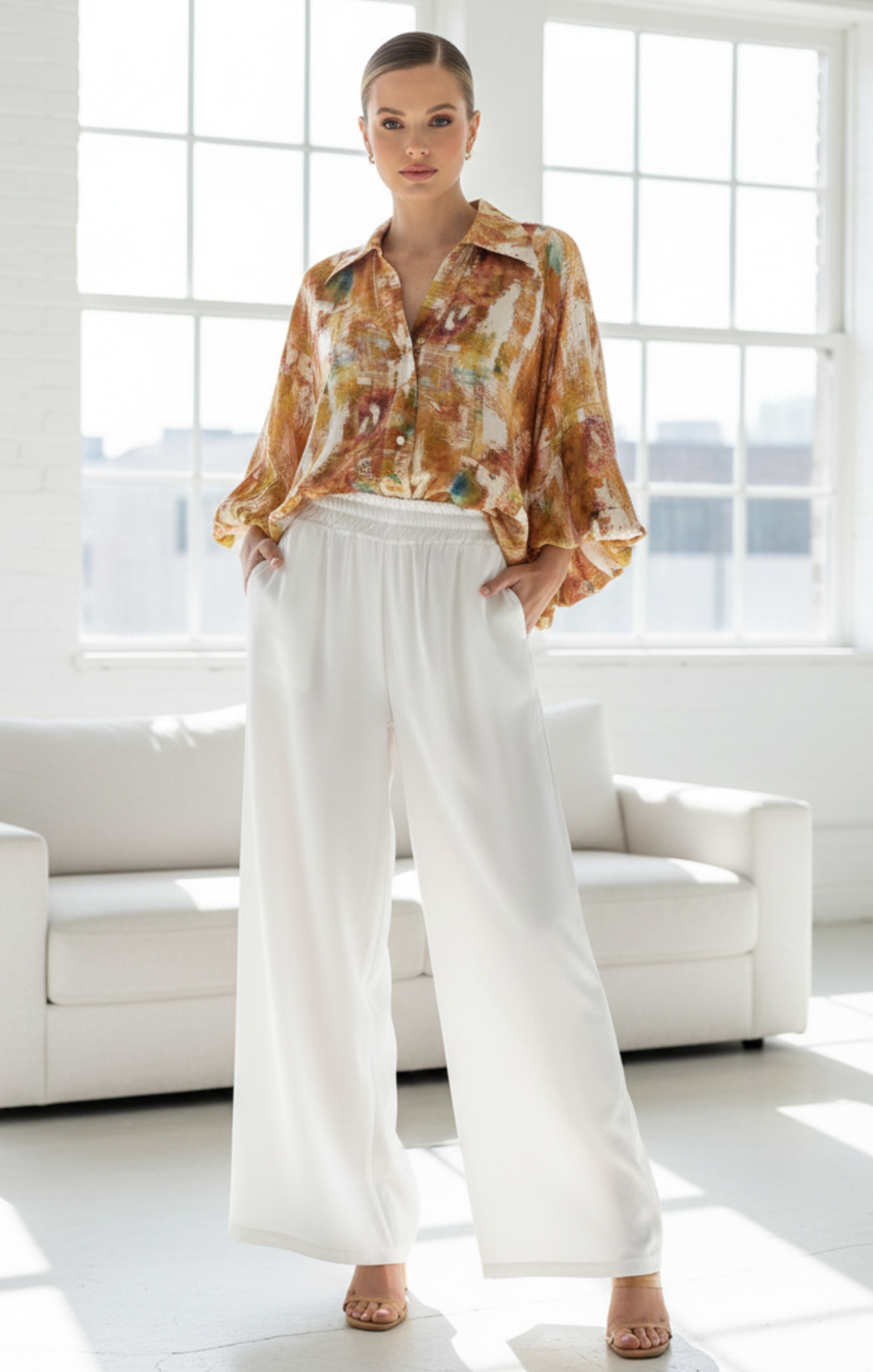 ✨ The Montreal Satin Button-Down Top