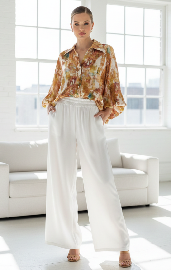 ✨ The Montreal Satin Button-Down Top