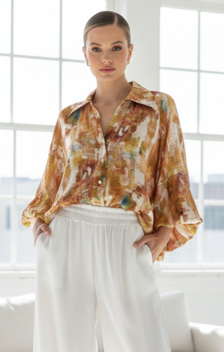 ✨ The Montreal Satin Button-Down Top