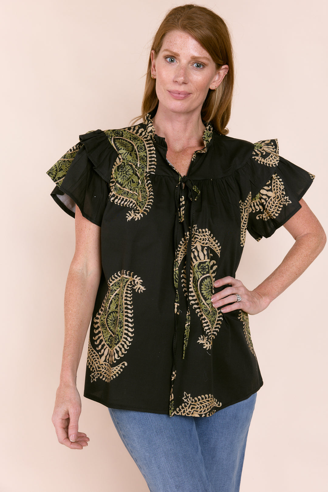 SIENNA | Tops | Cotton, FALL2024, PRINT, Short Sleeve, Tops | shop-sofia
