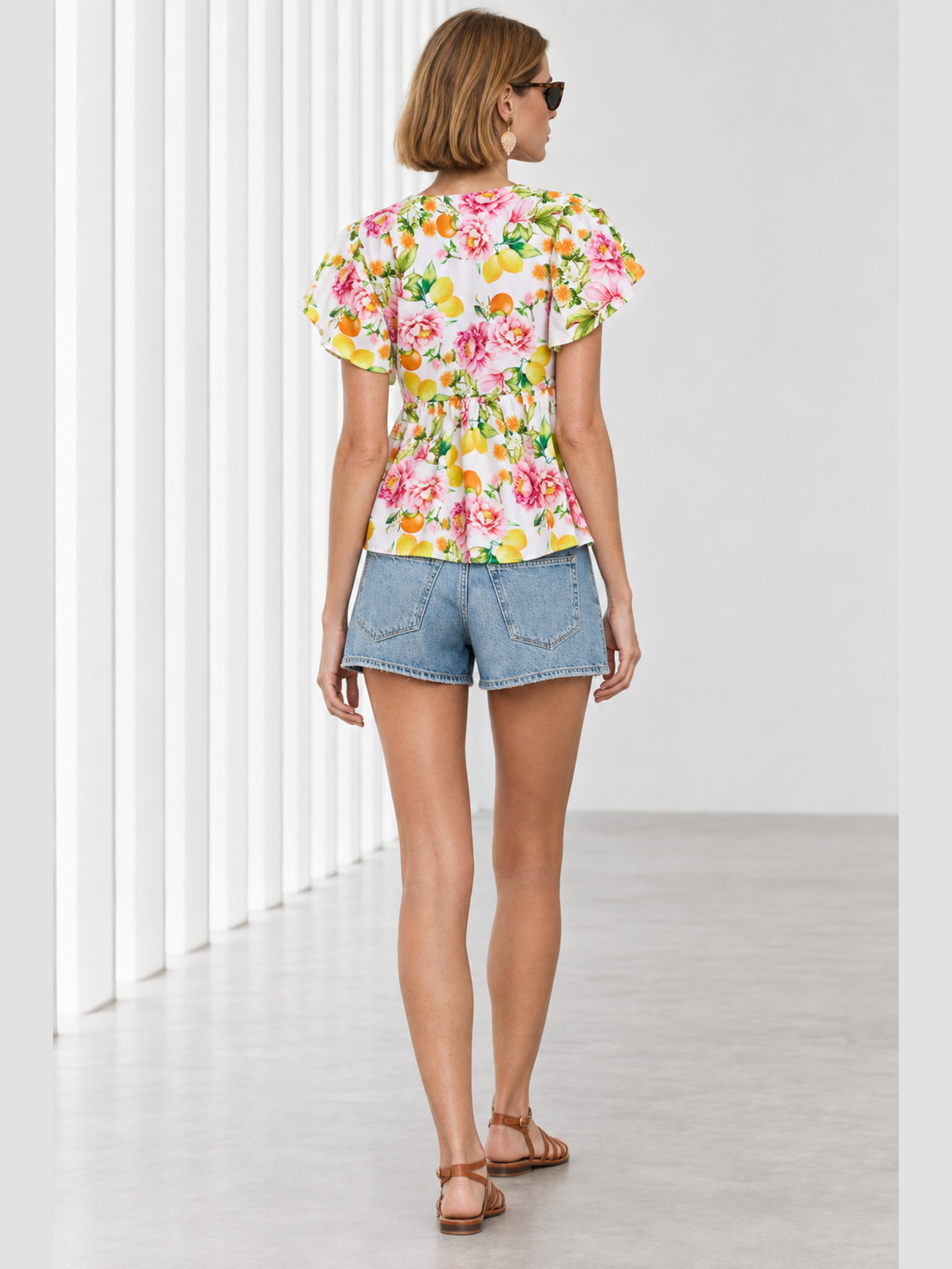 Gysele Floral Peplum Top