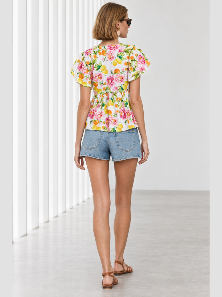 Gysele Floral Peplum Top