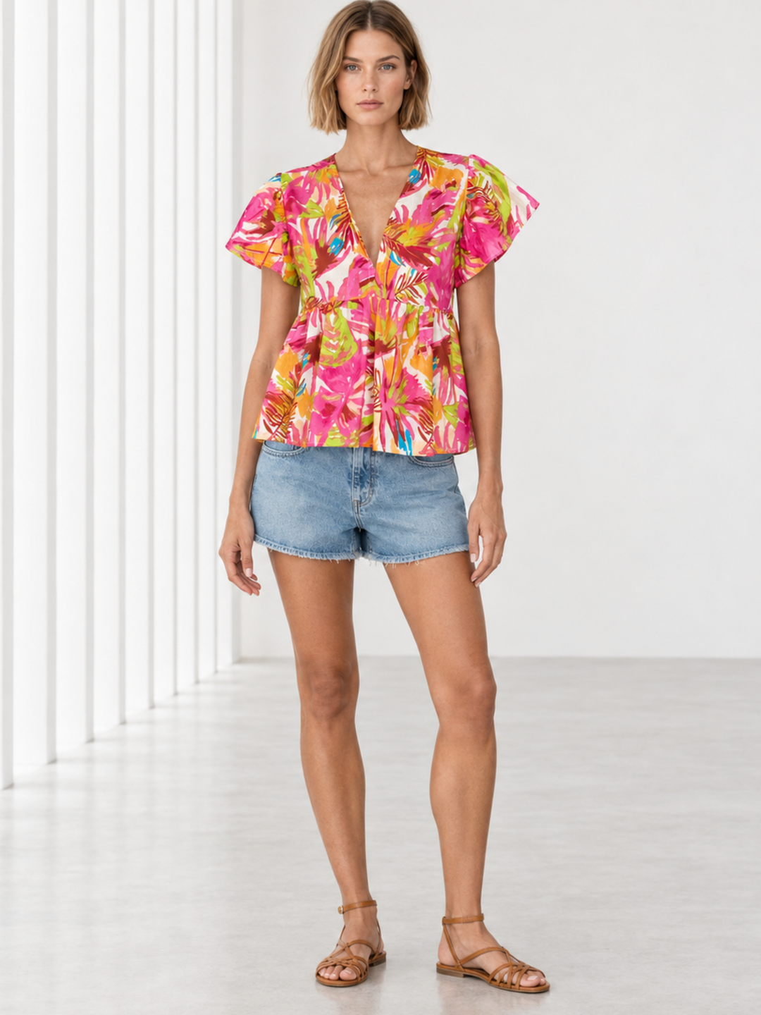 Gysele Floral Peplum Top
