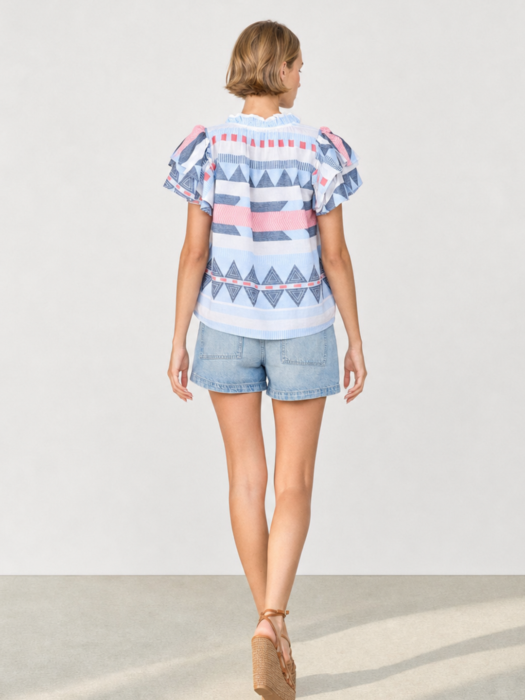 HARA ruffle sleeve top
