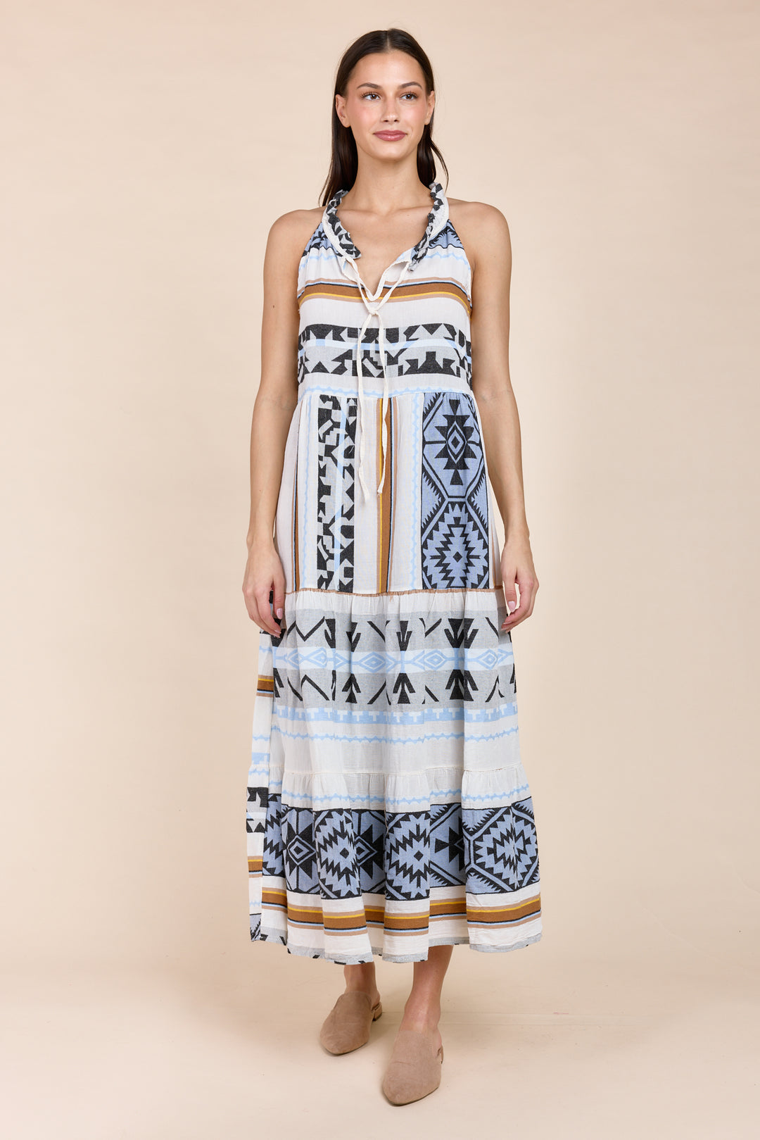 The Harim Sleeveless Maxi Tiered Dress