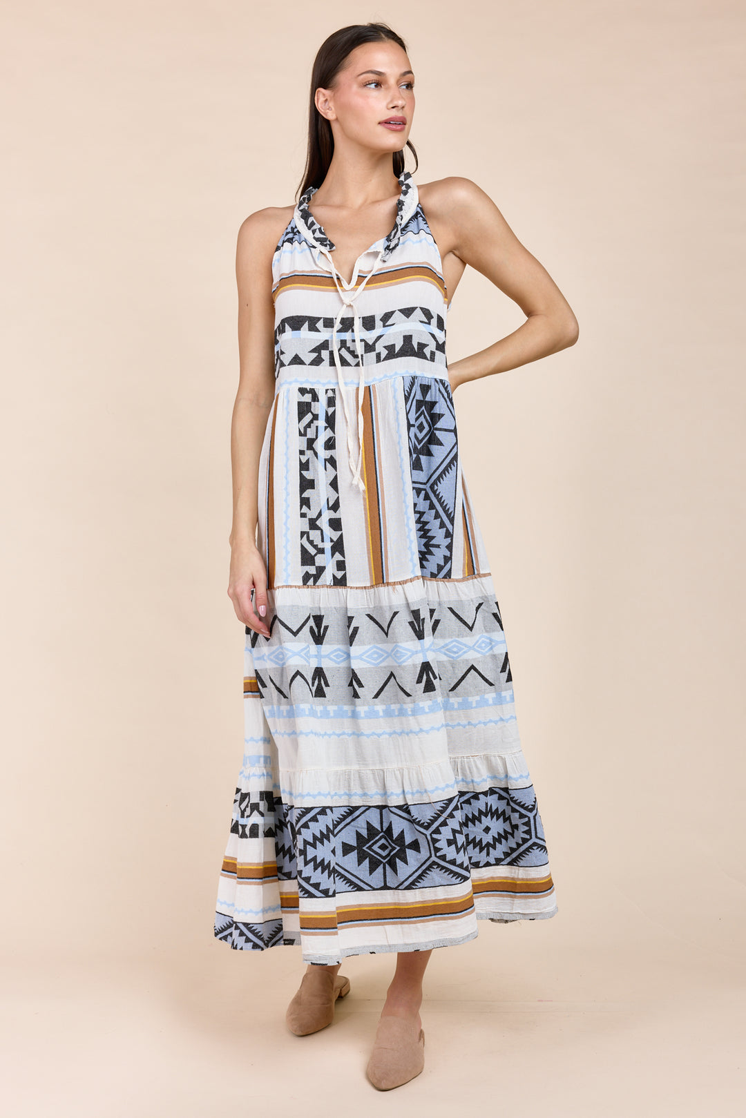 The Harim Sleeveless Maxi Tiered Dress