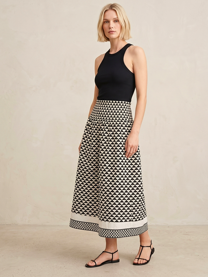 JANIE ELASTIC WAIST MIDI SKIRT
