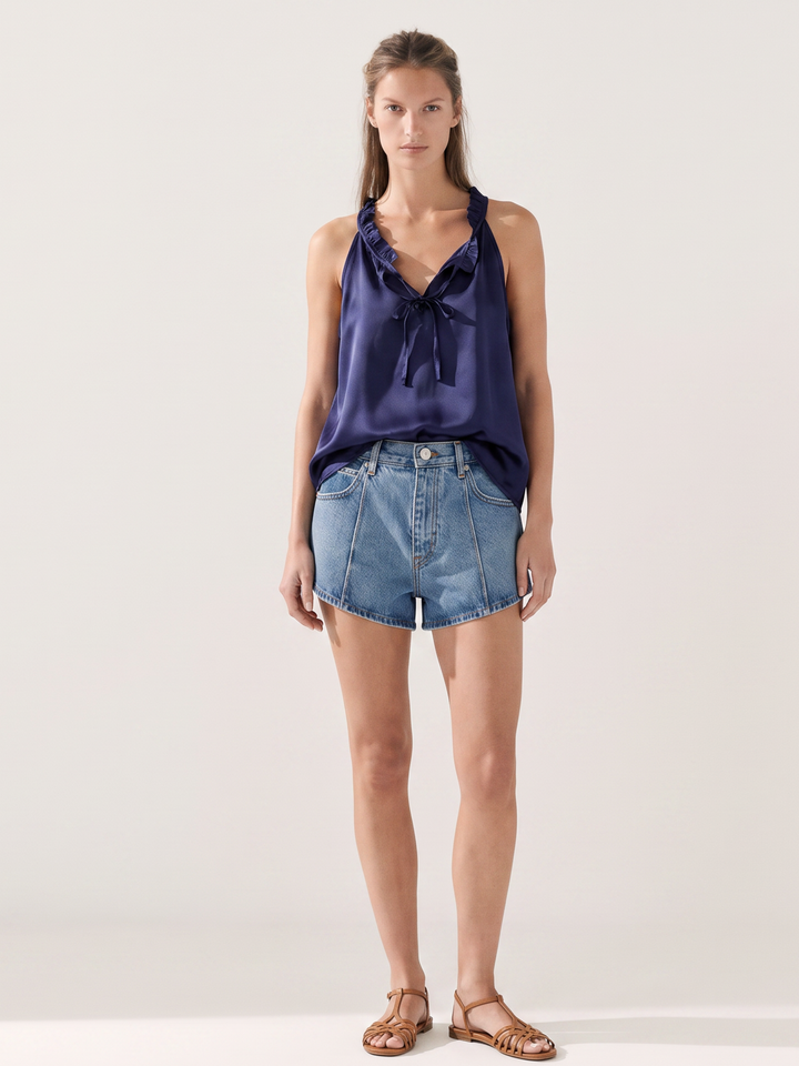 OLIVIA V-NECK SATIN BLOUSE