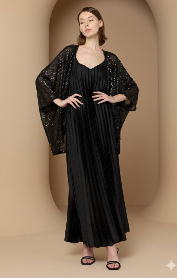Alina talian-Inspired Sequin Kimono Jacket
