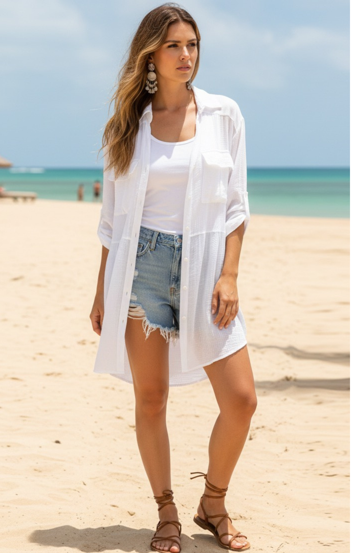 The Romina Cotton Gauze Cover Up Tunic