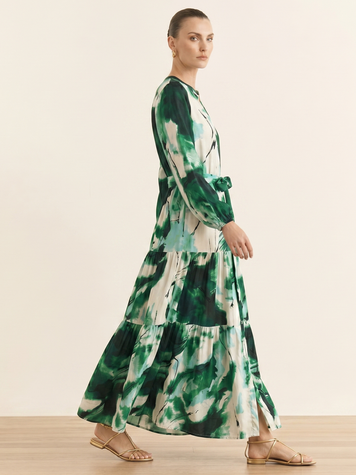 ROSA BUTTON DOWN PRINT MAXI DRESS