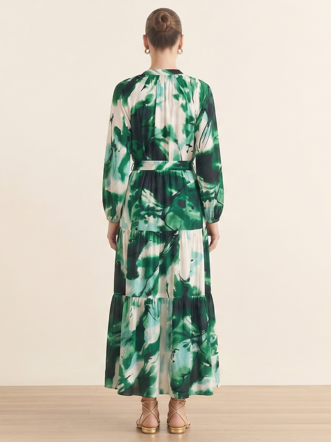 ROSA BUTTON DOWN PRINT MAXI DRESS